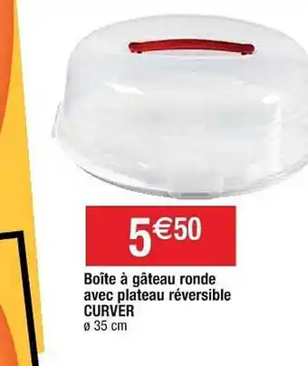 Cora x Carrefour Boîte à Gâteau Ronde Avec Plateau Réversible Curver offre