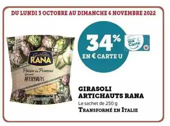 Hyper U Girasoli artichauts rana offre