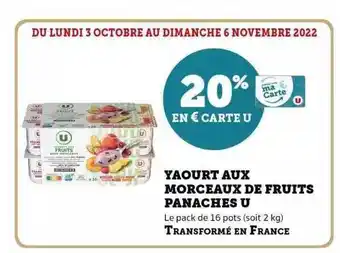 Hyper U Yaourt aux morceaux de fruits panachés u offre