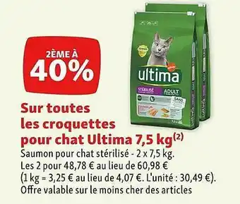 Maxi Zoo Les croquettes pour chat ultima 7,5 kg offre