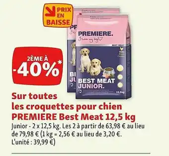 Maxi Zoo Les croquettes pour chien première best meat 12,5 kg offre