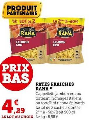 U Express Pâtes fraîches rana offre