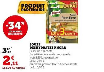 U Express Soupe déshydratée knorr offre