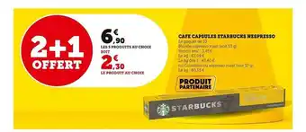 U Express Café capsules starbucks nespresso offre