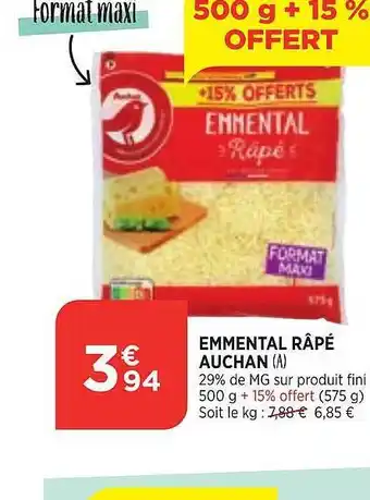 Bi1 Emmental râpé auchan offre