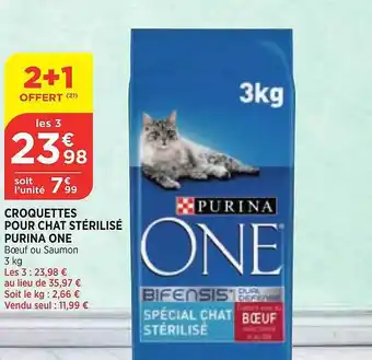 Bi1 Croquettes pour chat stérilisé purina one offre