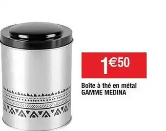 Cora x Carrefour Boîte à Thé En Métal Gamme Medina offre
