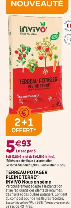 Delbard Invivo nous on sème terreau potager pleine terre offre
