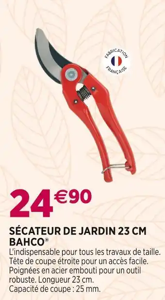 Delbard Bahco sécateur de jardin 23 cm offre