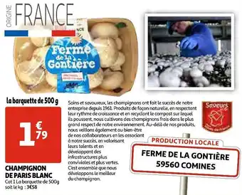 Auchan Champignon de paris blanc offre