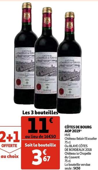 Auchan Côtes de bourg aop 2019 offre