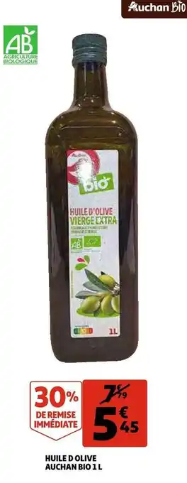 Auchan Auchan bio huile d olive 1 l offre