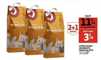 Auchan Auchan litière absorbante, grand sac 10 kg offre