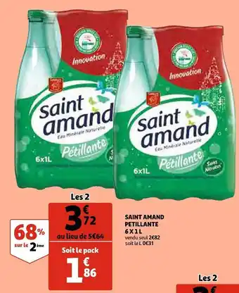 Auchan Saint amand petillante 6 x 1 l offre