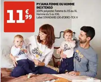 Auchan In extenso pyjama femme ou homme offre