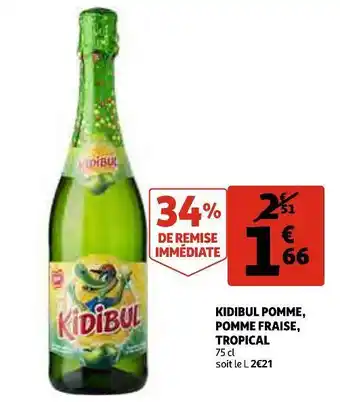 Auchan Kidibul kidibul pomme, pomme fraise, tropical offre