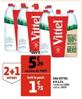 Auchan Vittel eau 6 x 1.5 l offre