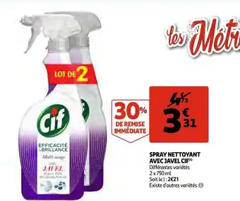 Auchan Cif spray nettoyant avec javel offre