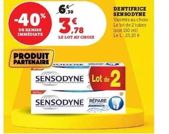 Hyper U Dentifrice sensodyne offre