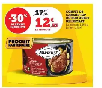 Hyper U Confit de canard igp du sud ouest delpeyrat offre