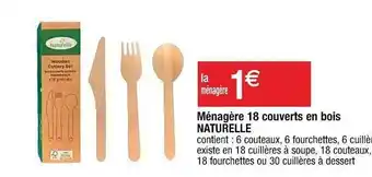 Cora x Carrefour Ménagère 18 Couverts En Bois Naturelle offre
