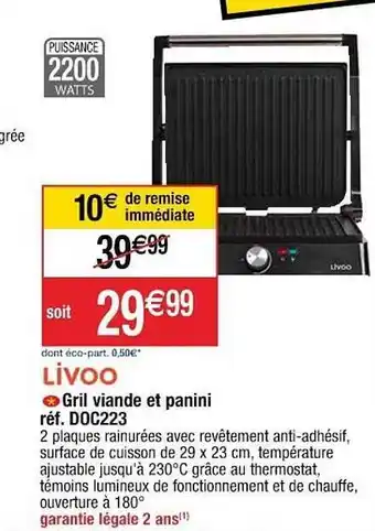 Gril Viande Et Panini Livoo