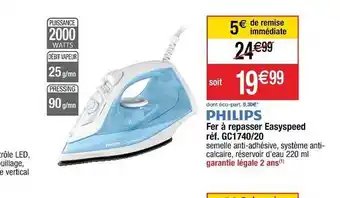 Cora x Carrefour Fer à Repasser Easyspeed Philips offre