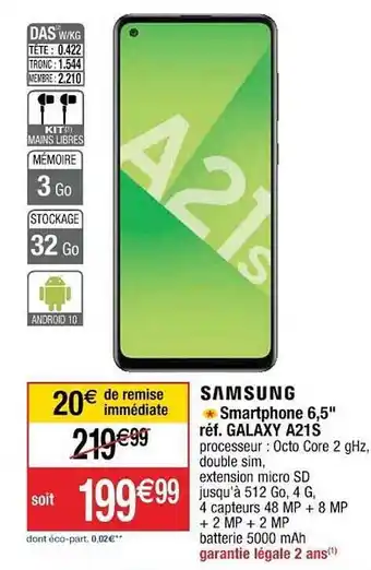 Cora x Carrefour Smartphone 6,5 offre