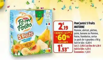 Coccimarket Pom'potes 5 fruits materne offre