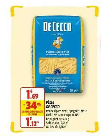 Coccimarket Pâtes de cecco offre