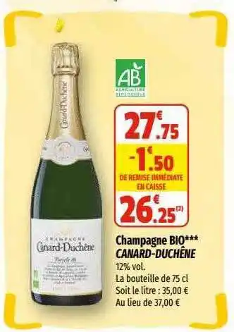 Coccimarket Champagne bio canard-duchêne offre