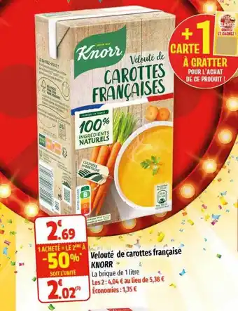 Coccinelle Express Velouté de carottes française knorr offre
