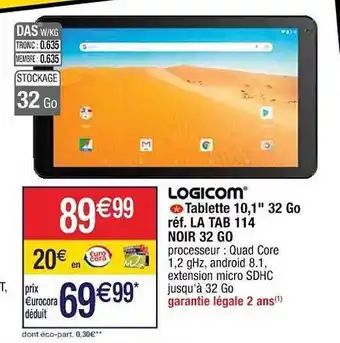 Cora x Carrefour Tablette 10,1 offre