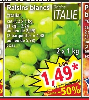 Norma Raisins Blancs offre