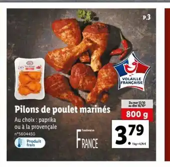 Lidl Pilons De Poulet marinés offre