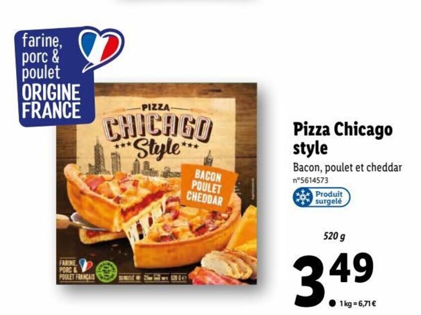 Promo Pizza Chicago style chez Lidl
