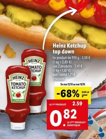 Lidl Heinz Ketchup Top Down offre