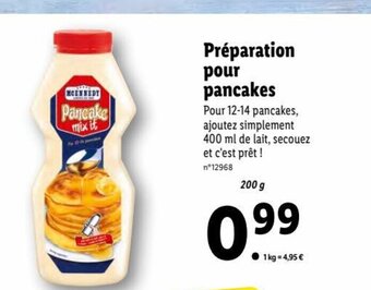 Lidl Préparation Pour Pancakes offre