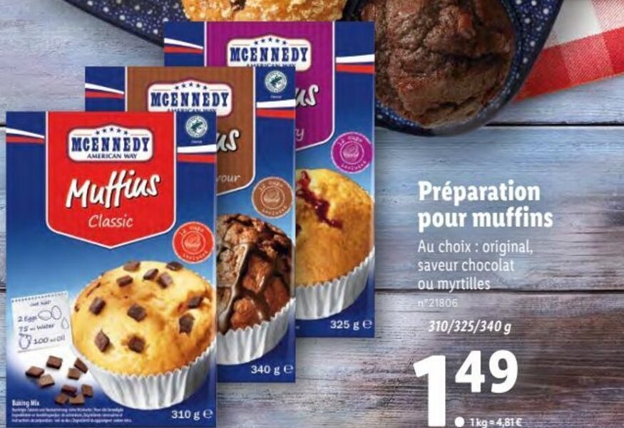 Promo Préparation Pour Muffins chez Lidl