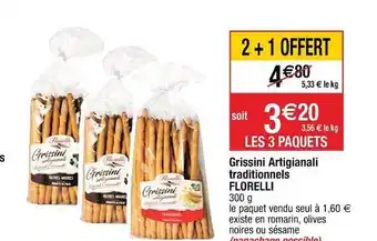 Cora x Carrefour Gressini Artigianali Traditionnels Florelli offre