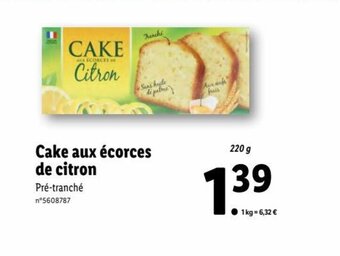 Lidl Cake Aux écorces De Citron offre