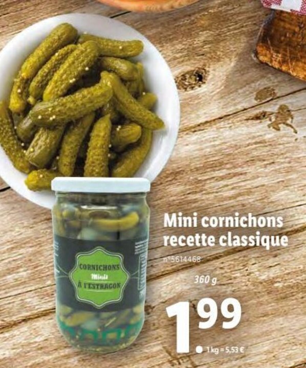 Promo Mini Cornichons Recete Classique chez Lidl