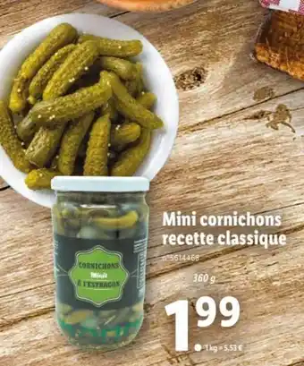 Lidl Mini Cornichons Recete Classique offre