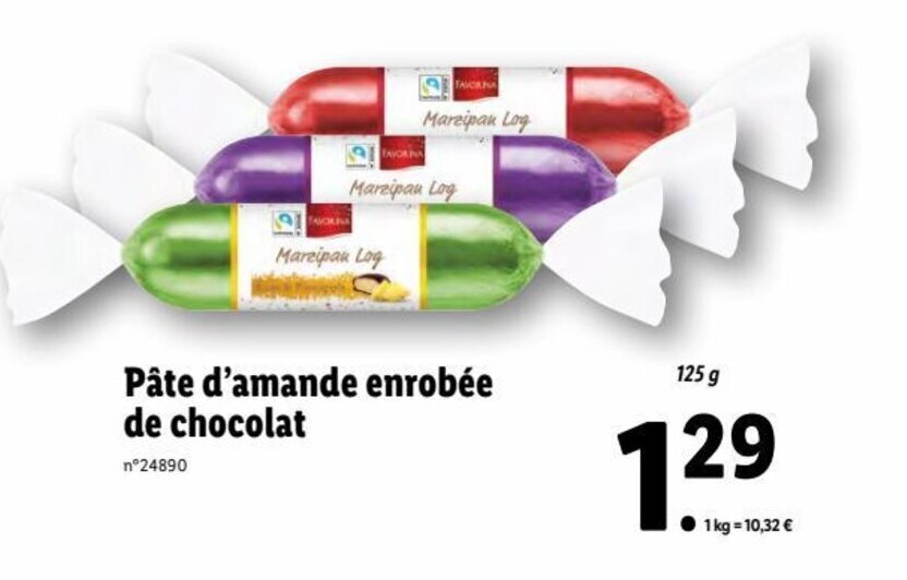 Promo Pate D'Amande Enrobée De Chocolat chez Lidl
