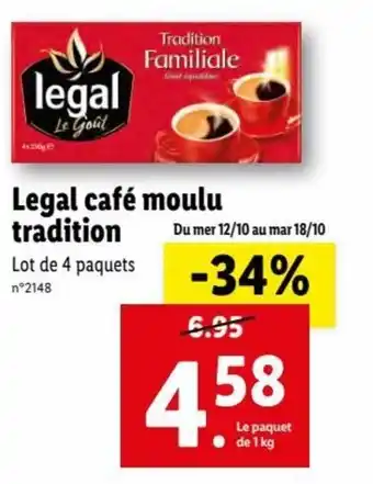 Lidl Legal Café Moulu Tradition offre