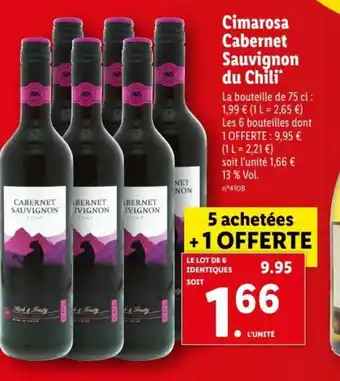 Lidl Cimarosa Cabernet Sauvignon Du Chili offre