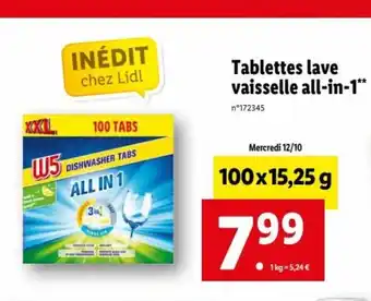 Lidl Tablettes Lave Vaisselle All-in-1 offre