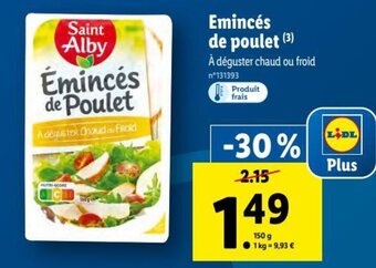 Lidl Emincés De Poulet offre