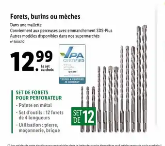 Lidl Forets, Burins Ou Méches offre