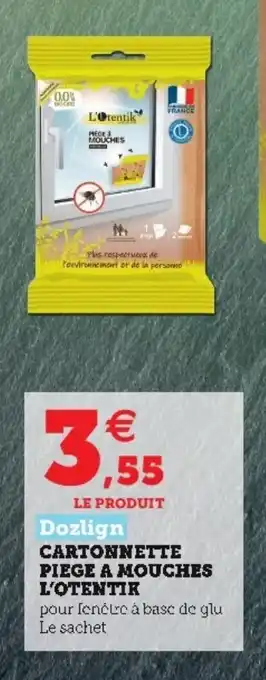 Hyper U Cartonnette Piege a Mouches l'Otentik offre